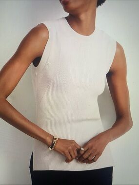 LOFT Sleeveless Ribbed Tank - Cream